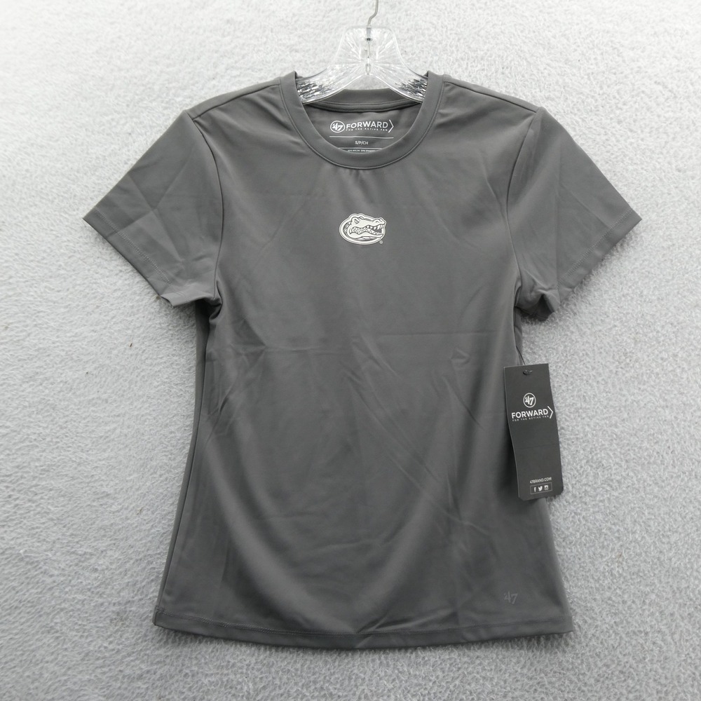 47 Brand Shirt Womens Small Florida Gators Grey Short Sleeve Nylon Spandex